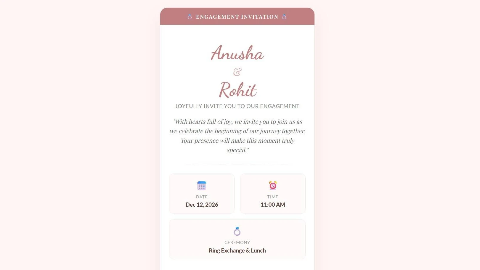 Engagement Invitation